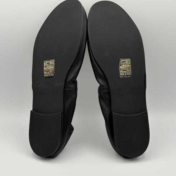 Free People Women’s Gemini Ballet Flats Black Leather Toe Charms Italy Size 9 - Picture 10 of 14
